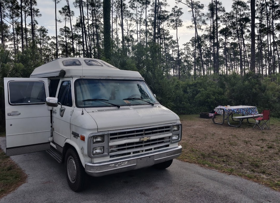 campervan in the everglades campground