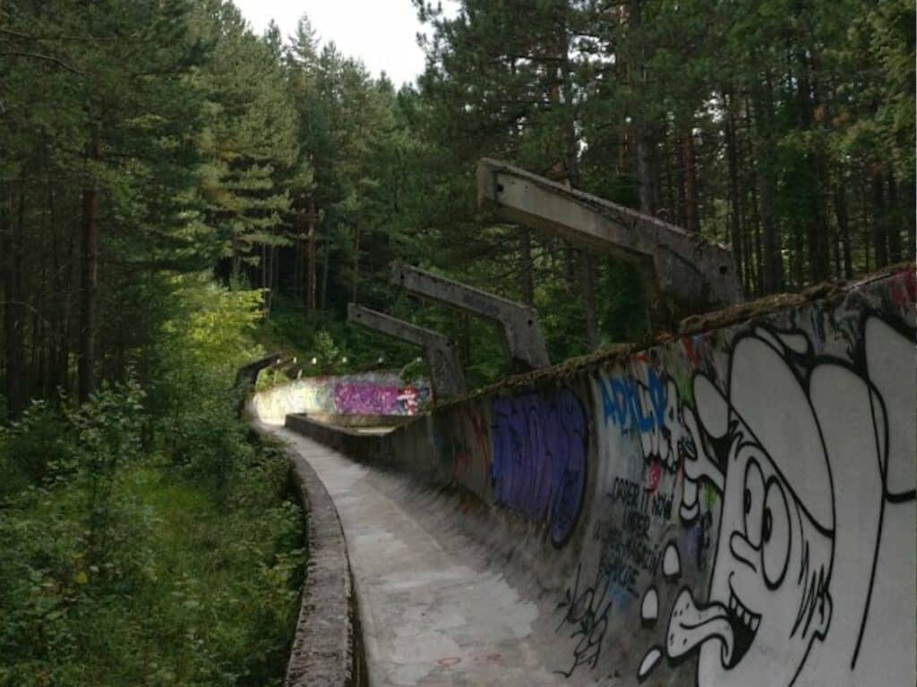 hiking the Abandoned Bobsled Track in sarajevo